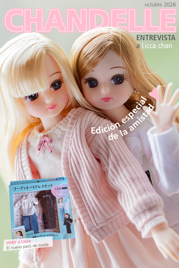 Revista Chandelle. La portada muestra a dos muñecas Licca.